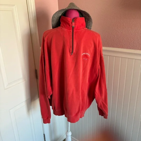 Tommy Bahama GUC Men’s 100% Cotton Red Half Zip Sweatshirt size XXL - Picture 3 of 7